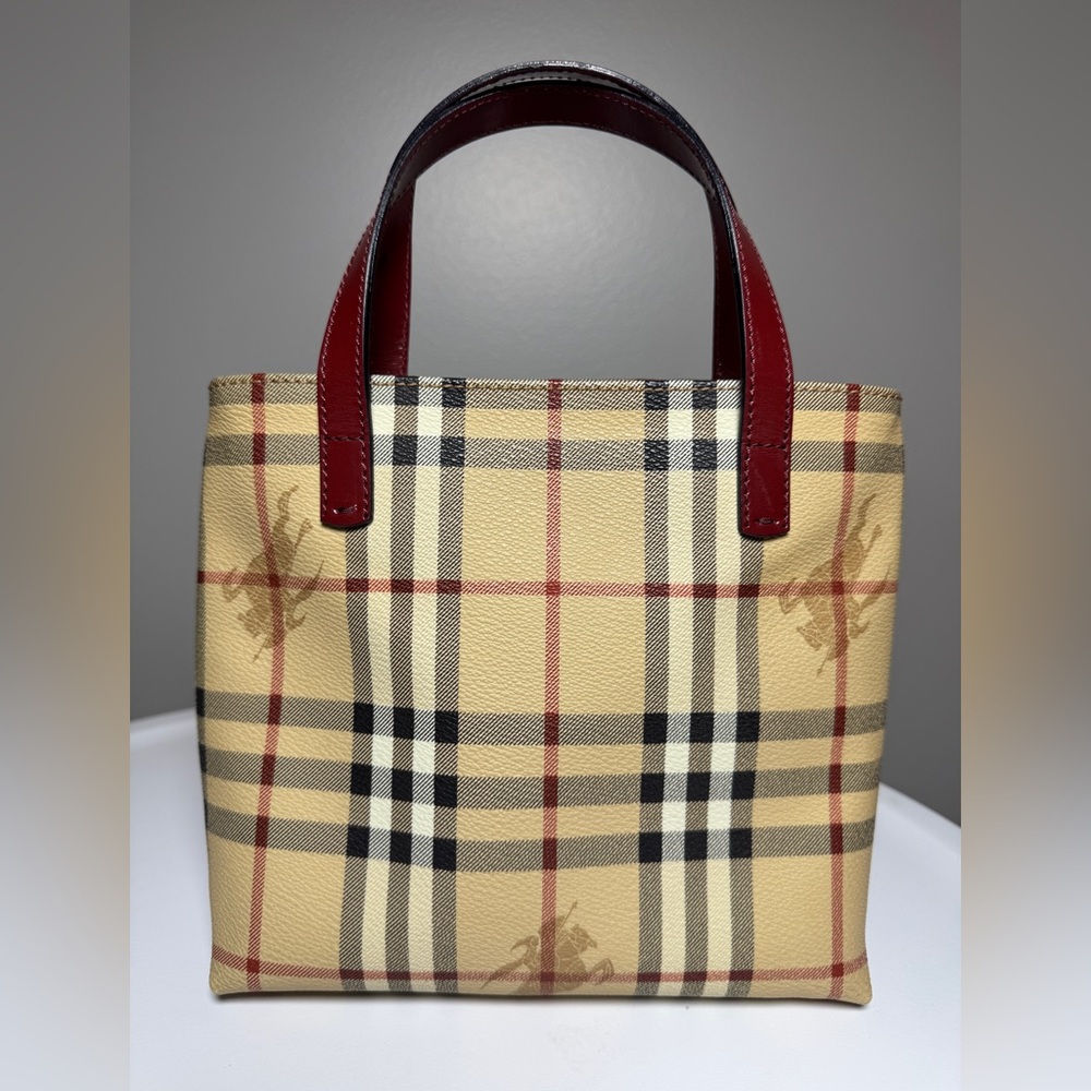 Burberry Haymarket Check PVC and Leather Mini Oxford Tote - Picture 2 of 15